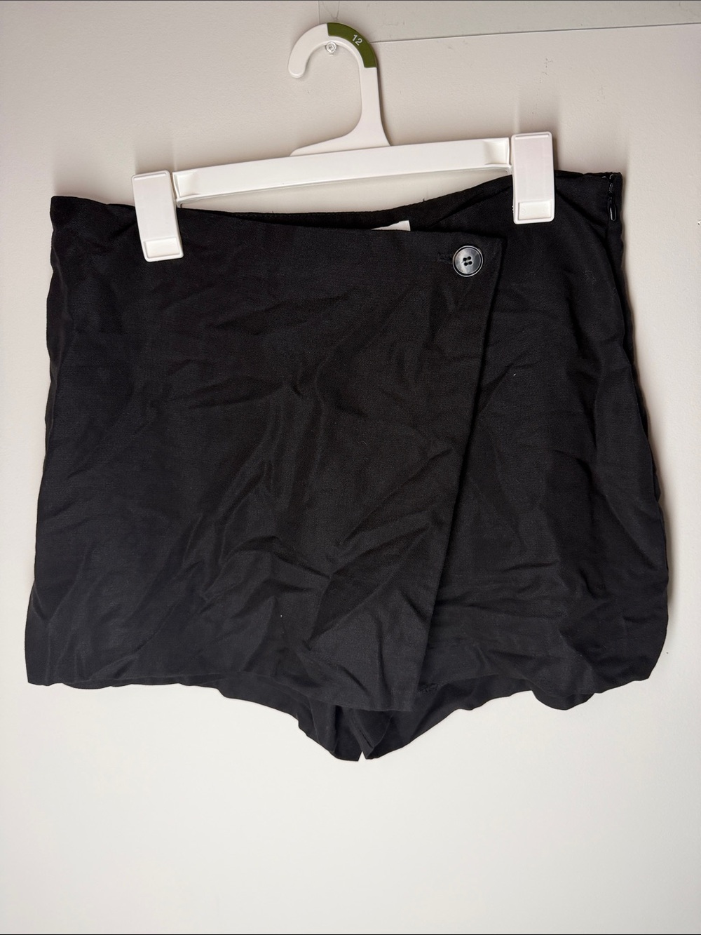 H&M Black Wrap-Front Skort Shorts